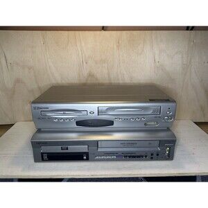 Two DVD/VHS Combo Players For Parts Or Repair-Emerson EWD2203 & Hitachi DV-PF2U